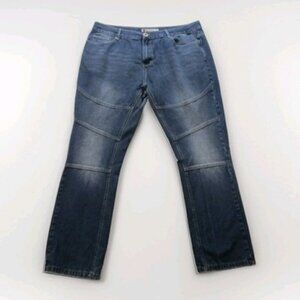 Kaalu Jeans Men's Size 42 Slim Fit Dark Wash Moto Denim Pants